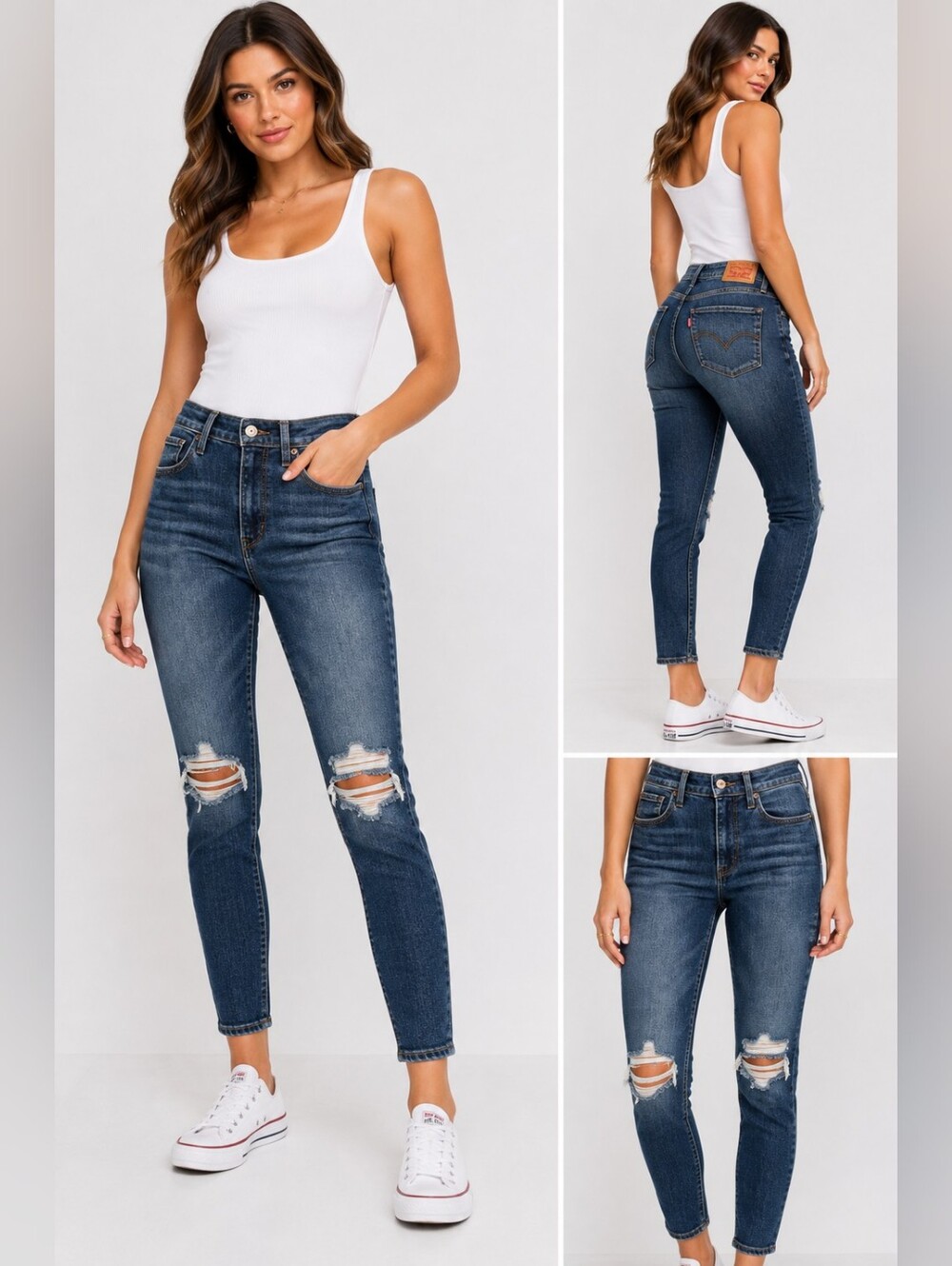 👖 Levi’s 721 High Rise Skinny Ankle Distressed Jeans Size 27